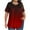 A01_Red, variant on Yghzkop Women's Plus Size T-shirts Pleated Round Neck Casual Tops Ombre Print Summer Cotton Blend Top Loose Lightweight Breathable Blouse Weekend Getaway Ready Grocery Run Style Sweatshirts