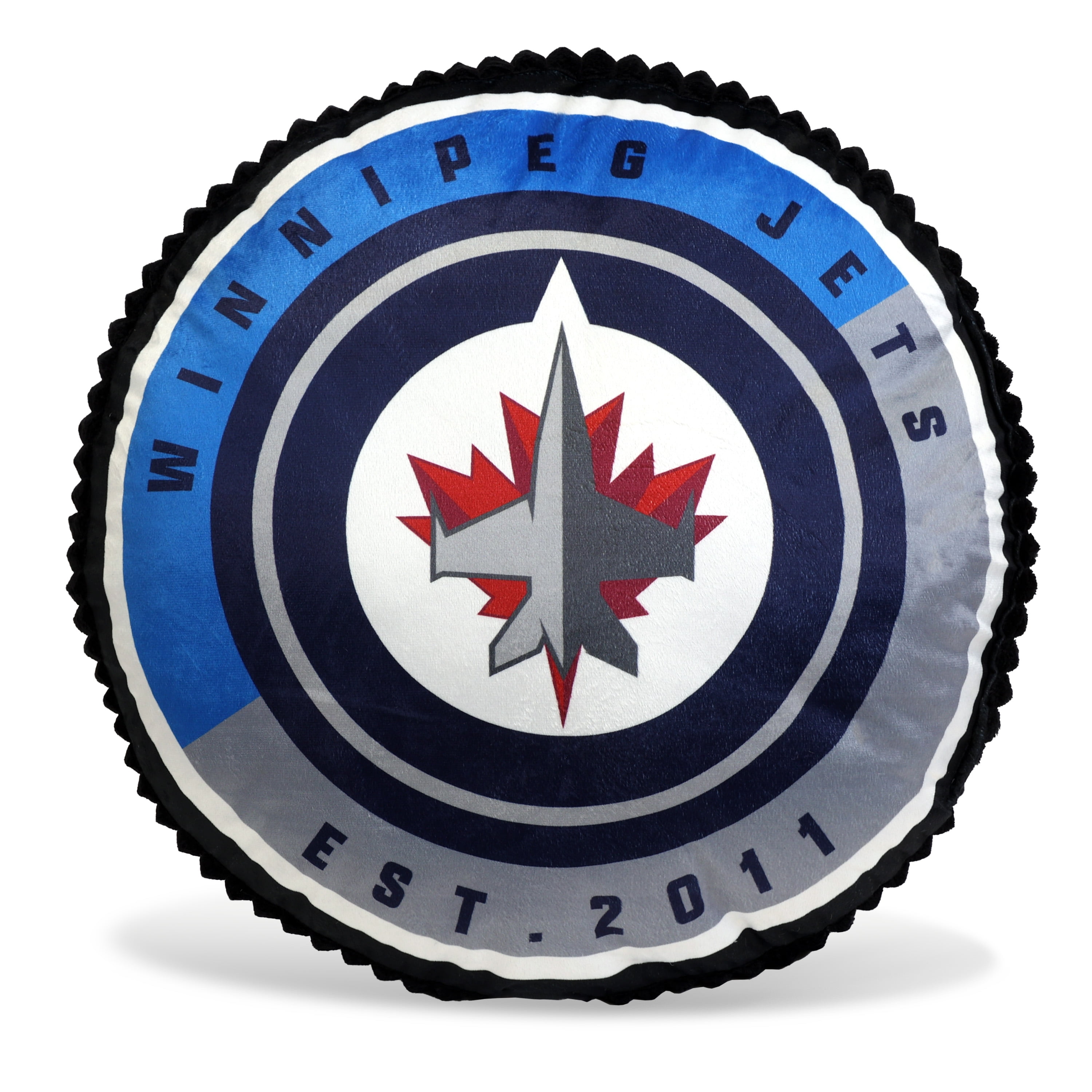 NHL Winnipeg Jets Game Day Round Cushion, 20", NHL WINNIPEG JETS ROUND PILLOW