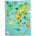 thumbnail image 4 of Dinosaur Blanket Dinosaur World Map Decor Throw Blanket Super Warm Soft Plush Lightweight Fleece Flannel Winter Blanket Gifts for Boys Girls Dino Lover Toddlers Baby Kids Women Couch Bedding 50"X60", 4 of 6