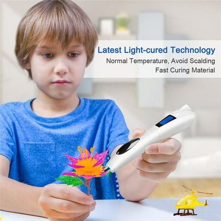 Yosoo Newest 3D Printing Pen?Photosensitive Technology Room Temperature Safety Sensor and Environmental