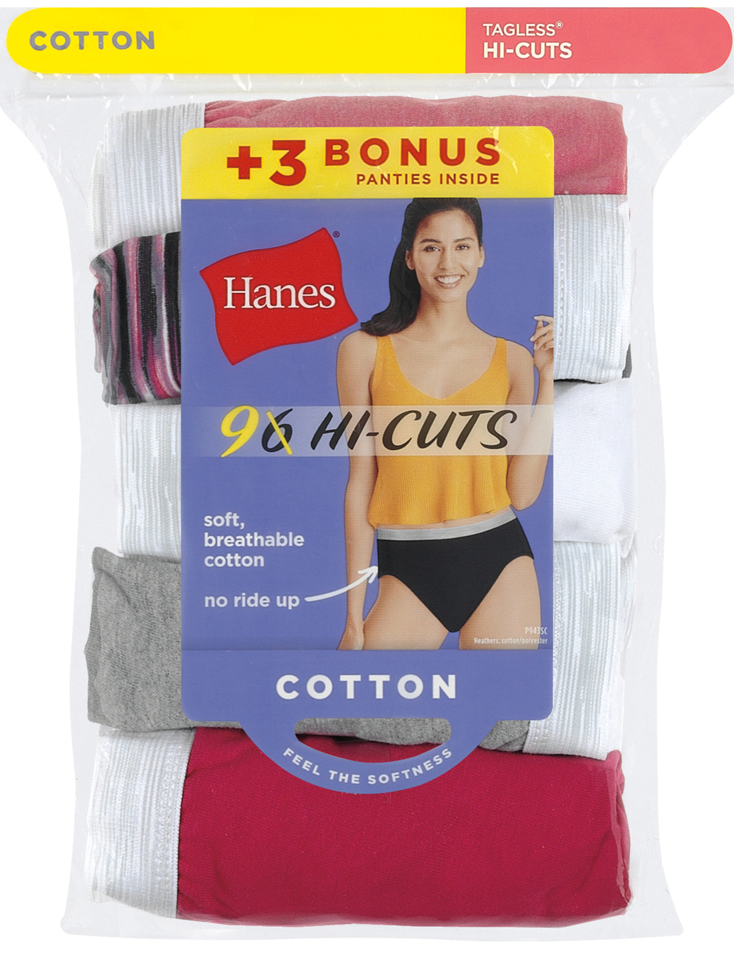 Hanes Women's Super Value Bonus Cool Comfort Sporty Cotton Hi-Cut Underwear, 6+3 Bonus Pack - image 4 of 7