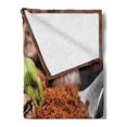 thumbnail image 2 of Coffee Soft Flannel Fleece Throw Blanket, Beans with Flavored with Green Cardamom Traditional Oriental Drink, Cozy Plush for Indoor and Outdoor Use, 50" x 60", Brown Green Grey, by Ambesonne, 2 of 5