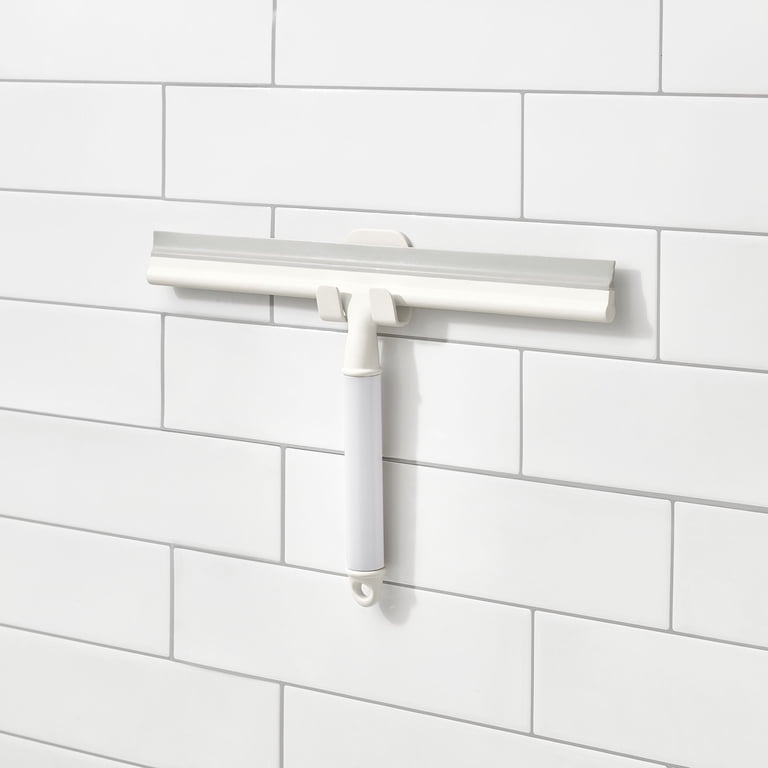 iDesign Orleans Shower Squeegee with Adhesive Hook, White photo 4