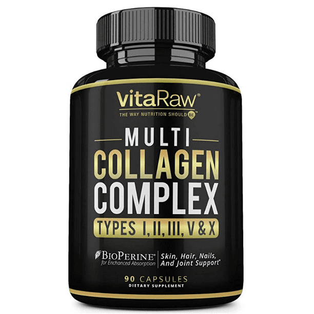 VitaRaw Multi Collagen Complex Supplement (Type I, II, III, V & X) For