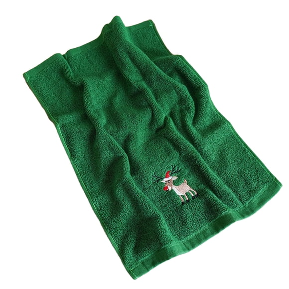 Serviettes pour Salle de Bain Décoration de Noël Serviette à Main Broderie Père Noël Renne Sapin de Noël Serviette Tissu Serviette de Salle de Bain Adaptée au Nettoyage de la Maison Cuisine Salle de Bain