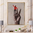 thumbnail image 2 of Man With Arm Raised On Victory Sign 16 in x 32 in Framed Painting Canvas Art Print, by Designart, 2 of 5