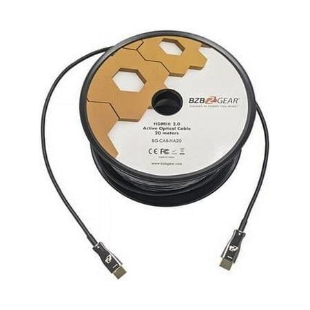 UPC: 0850023208392 | BZB Gear HDMI 2.0 18Gbps 4K Active Optical Cable – 66 ft.