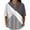 Gray, variant on Geometric Colorblock Henley Top for Women, Short Sleeve V-Neck Button Down Tunic - Minimalist Casual Blouse with Curved Hem Yellow XXL
