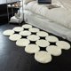 thumbnail image 2 of Alfombra de baño, alfombra circular en blanco y negro para dormitorio con microfibra suave, alfombra de ducha antideslizante absorbente, 20.0 x 31.1 in (blanco), 2 of 5