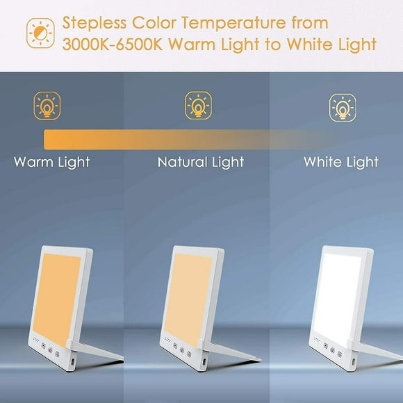12000 Lux Light Therapy Lamp, Timer, Touch Control, Memory Function, Compact Size for Home or Office