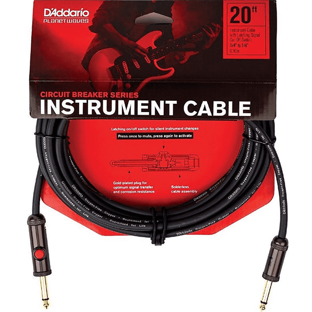 Cable Daddario Pw-agl-20 Guitarra Bajo Instrumento 6 Metros Daddario PW-AGL-20