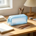 thumbnail image 3 of Hyknon Clear Pencil Case, Large Capacity Pencil Pouch with Zipper, Pen Organizer Bag for Makeup, Portable Stationery Storage Case for Office Classroom Travel, 3 of 7