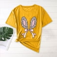 thumbnail image 2 of Plebaso T-Shirts Graphiques de Pâques pour Femmes à Manches Courtes, T-Shirts Imprimés pour Femmes, Décontractés, Amples, d'Extérieur, Hauts Basiques, 2 of 4