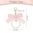 thumbnail image 2 of Ribbon Bow Keychain, Cute Pearl Wristlet Keychain, Bag Accessories Bow Charm, Light Pink, 2 of 6