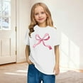 thumbnail image 2 of SGFCWSX Girls Short Sleeve T Shirts, Kids Graphic Tees Summer Oversized Casual Tops White Size 3-4 Years, 2 of 8