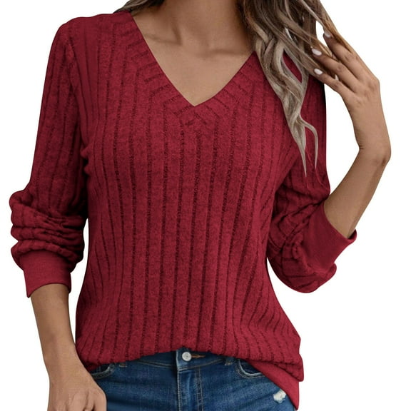 HAiming Womens Tops Dressy Long Sleeve Trendy Lightweight Knit Sweaters Casual Loose Pullover Tunic Blouse