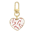 thumbnail image 1 of Festival Navidad muleta White repetir Llavero de metal en forma de corazón dorado, 1 of 3