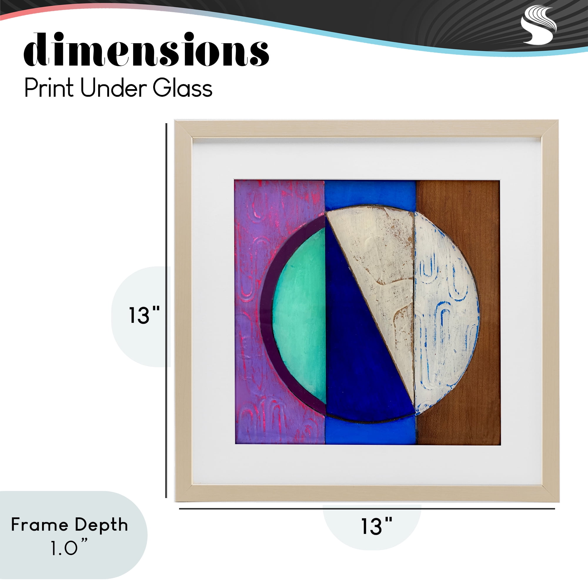 Stupell Industries Structured Blue & Purple Circle Birch Framed Print Under Glass, design by Matthew Finger