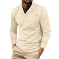 thumbnail image 2 of RXIRUCGD Haut Décontracté à Manches Longues pour Hommes, Col à Revers, Khaki, Taille : 2TG, 2 of 9