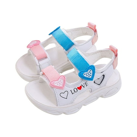 

Tengma Toddler Girl Sandals Boys And Girls Cute Soild Indoor Casual Slipper Shoes Sandals for Girls （White Size: 30）