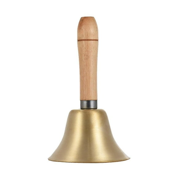 Brass hand bell loud signal clock hand bell table bell with wooden handle suitable for wedding festival