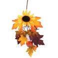 thumbnail image 1 of Guirlande de Récolte d'Automne pour Porte d'Entrée, Guirlande Décorative Feuille d'Érable Citrouille, 1 of 8