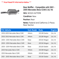 thumbnail image 2 of Rear Muffler - Compatible with 2001 - 2005 Mercedes Benz C240 2.6L V6 2002 2003 2004, 2 of 2