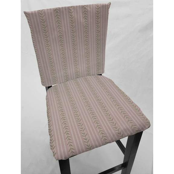 Striped Vines Dining Room Chair Back Covers or Seat Covers by Penny's Needful Things (Both Chair Back & Seat Cover) (16 W x 14 H CHAIR BACK) (Pink)