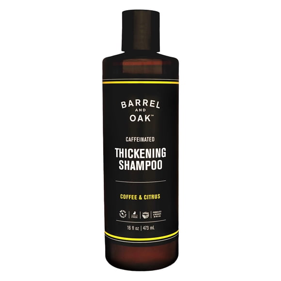 Barrel and Oak - Champú espesante con cafeína Champú de biotina Cuidado del cabello para hombres Fortalece e hidrata la biotina para cabello más grueso Aroma a base de aceite esencial vegano (café y c