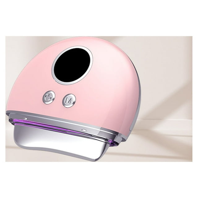 Rasuradora facial rosa, levantamiento EMS, terapia de luz roja y azul, instrumento de raspado de belleza
