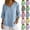 #02 Blue, variant on Vertical Striped 3/4 Sleeve Blouses for Women Summer Button Down Linen V Neck Shirts Lightweight Casual Vacation Tops,XL,#02 Yellow
