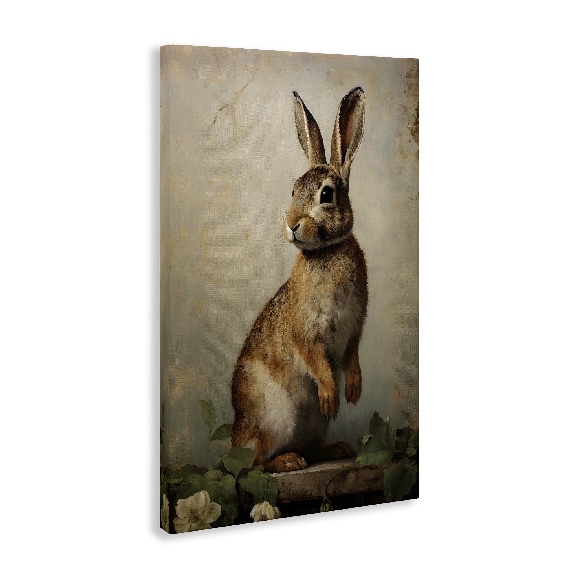 Stupell Industries Dark Rabbit Portrait Animals & Insects Painting Gallery Wrapped Canvas Art Print Wall Art, 24 x 36