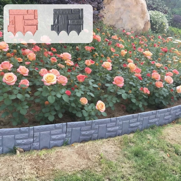 Sentmoon Garden Fencing Fence Panels Plastic Garden Fence Lawns Border Tree Ring Barrier for Landscaping Outdoor Yard Decorative Edged Grass Stones Separation Fence Panel