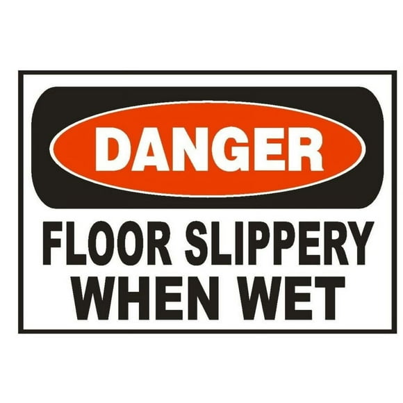 Size: 16" x 12" - Danger Floor Slippery When Wet Metal Sign Safety Metal Sign Sign