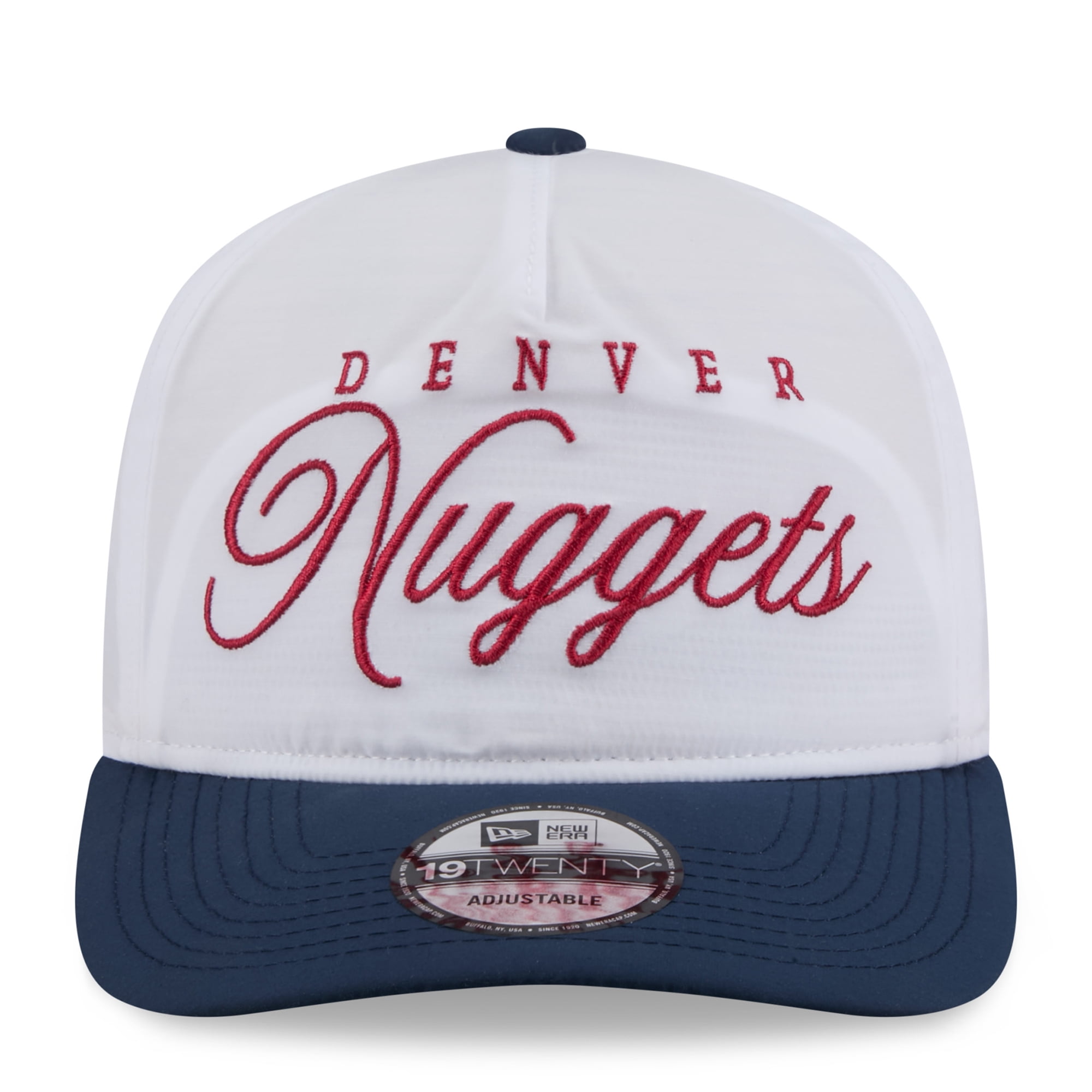 Men's New Era White/Navy Denver Nuggets 2025 NBA Draft On-Stage Nylon 19TWENTY Adjustable Hat