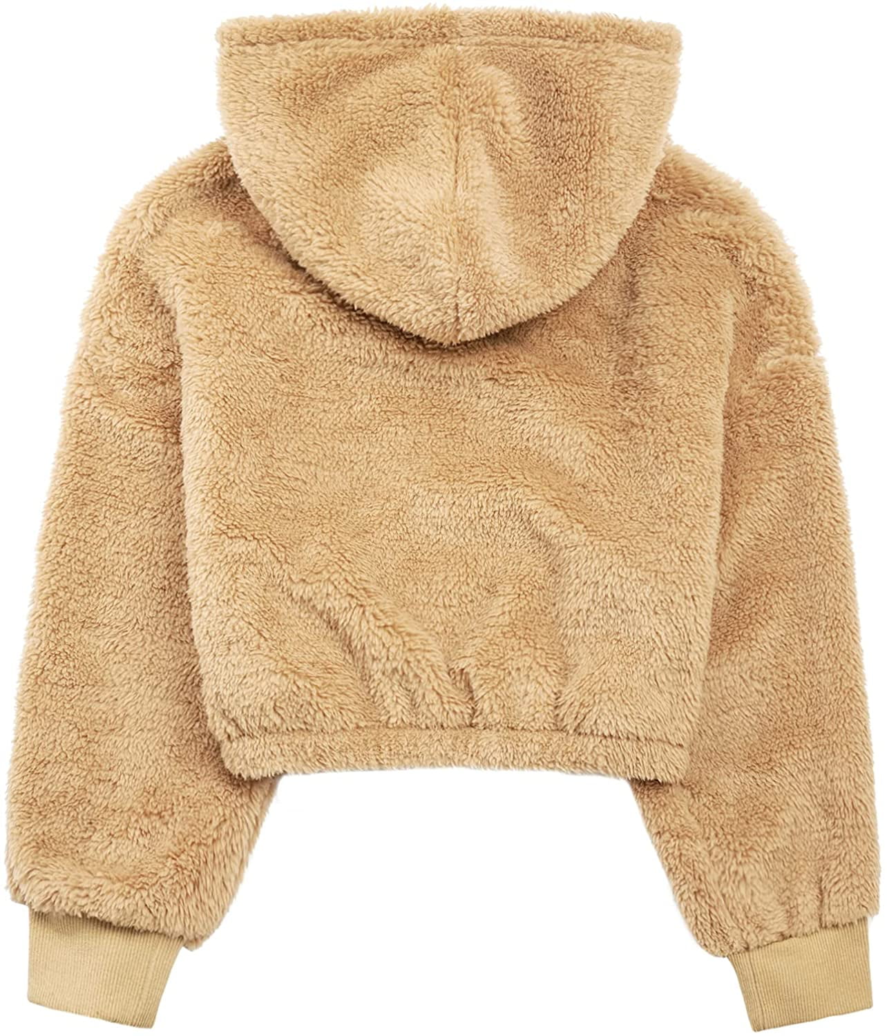 Girls Zip up Sherpa Hoodie Fleece Lined Sweatshirt Long Sleeve Pullover Warm Top 