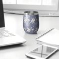 thumbnail image 3 of Floral 12oz Stainless Steel Insulated Wine Tumbler with Lid and Straw – Double Wall Vacuum Mug for Hot & Cold Drinks, 304 Steel Interior, Sweat-Free Design,Thanksgiving,Christmas, Spring,Flower, 3 of 5