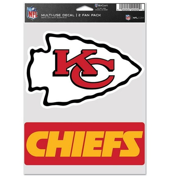 Wraft Fanatics 9416636989 Kansas City Chiefs Decal - Multi Use Fan - Pack of 2