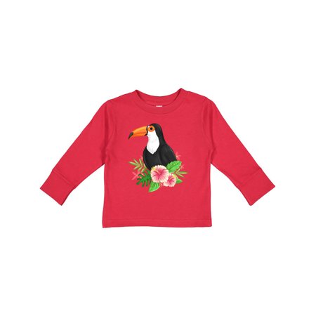 

Inktastic Toucan with Hawaiian Flowers Gift Toddler Boy or Toddler Girl Long Sleeve T-Shirt