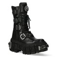 thumbnail image 3 of New Rock Boots WALL1473-S3 Unisex Metallic Black Leather Platform Gothic Boots 37, 3 of 6