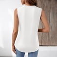thumbnail image 5 of Women's Pleated Tank Tops Dressy Casual Summer Blouses Business Shirts V Neck Sleeveless Tunic Tops,White ,3XL, 5 of 8