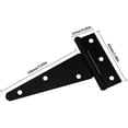 thumbnail image 3 of Hinges T Hinge Triangular Hinge Heavy Duty T Hinge Galvanized Triangle 4 Inch Black Can be used for hanging cabinet doors garden doors wooden boxes 4, 3 of 5