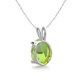 thumbnail image 3 of SuperJeweler 1 1/3 Carat Oval Shape Peridot Necklace in Sterling Silver, 18 inches for Women, 3 of 5