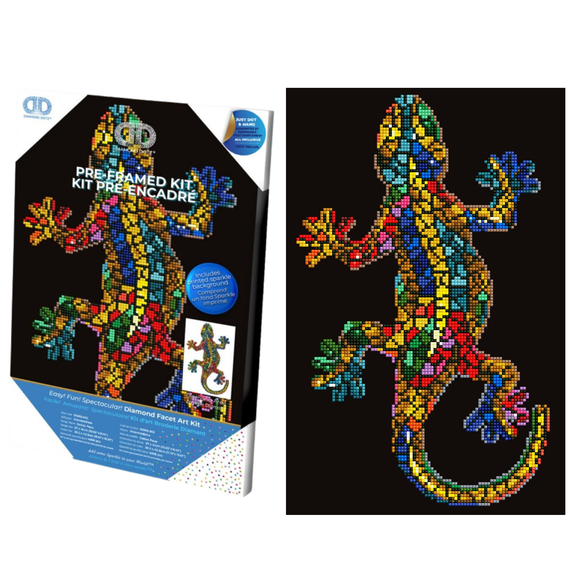 Diamond Dotz Gekko Paua with Frame Animal Diamond Painting Kits for Adults - Diamond Art Kits a Relaxing Creative Craft Kit with Dotz Gems 10.6"x16"