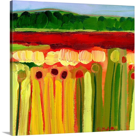 Great BIG Canvas | "Skagit Fields in Red No 2" Canvas Wall Art - 30x30