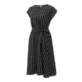 thumbnail image 4 of WILLBEST Vestido Largo Informal Fluido con Cinturón y Estampado de Lunares para Mujer, Ideal para Vacaciones Diarias, Primavera, Verano y Otoño. Grande, 4 of 4