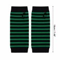 thumbnail image 3 of Unique Bargains 1 Pair Fingerless Gloves Knit Stripes Fashion Gloves Black, Green, 3 of 5