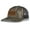 Bottomland Camo/Charcoal, variant on Script Logo Laser Engraved Leather Mens Trucker Hat Baseball Cap, Black/White