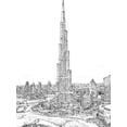 thumbnail image 2 of Wang, Melissa 12x14 White Modern Wood Framed Museum Art Print Titled - Dubai in Black and White II, 2 of 4