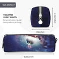 thumbnail image 3 of Yiaed Planets Stars And Galaxies Print Leather Pencil Case - Leather Pen Pencil Holder - Elegant & Practical Pencil Pouch for Work & Office, 3 of 7